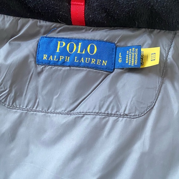 Mens Ralph Lauren Black Puffer Jacket with Red Accent Size L - Picture 6 of 6